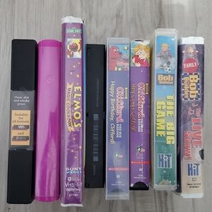 LOT 8 children's vhs Sesame Street Barney Bob Builder Clifford Blue's Clues